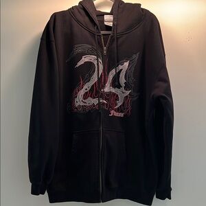 Black Graphic 24 Hour Hoodie Jacket